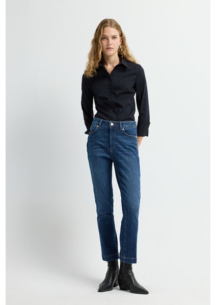 Boru Paça Denim Pantolon Mavi 15345847000 fırsatları