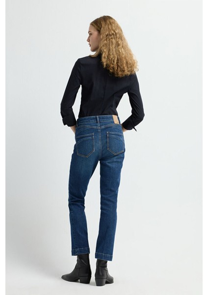 Boru Paça Denim Pantolon Mavi 15345847000