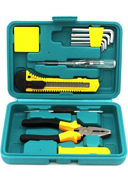 Tam Takım 12 Parça Tamir Seti Tornavida Pense Alyan Metre Falçata Full Set Kontrol Kalemi Dahil Çantalı