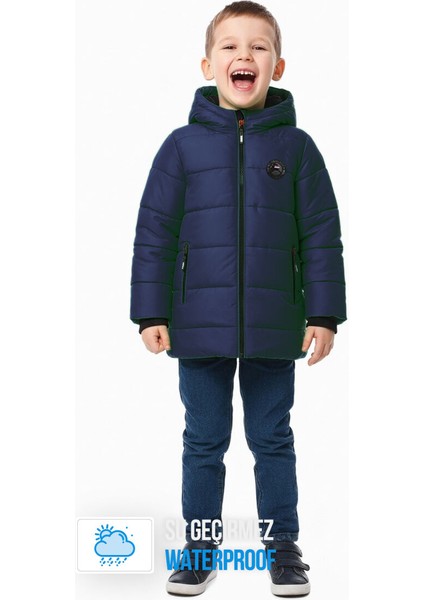 İçi Kürklü Su ve Rüzgar Geçirmez Erkek Çocuk Mont