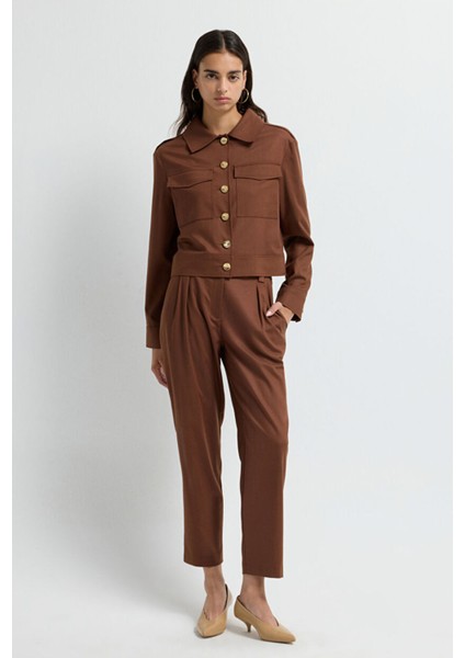 Geniş Paça Gabardin Pantolon A.kahve 15345709000