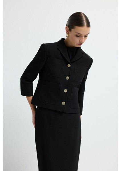 Cep Detaylı Ceket Siyah 11945655000 fırsatları