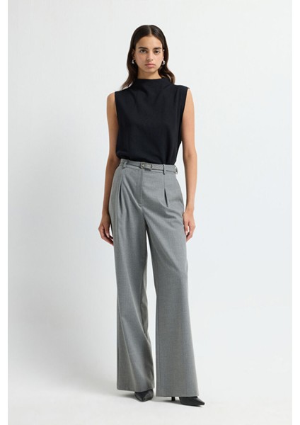Pileli Çizgili Pantolon C.gri 15343547003 fiyatları
