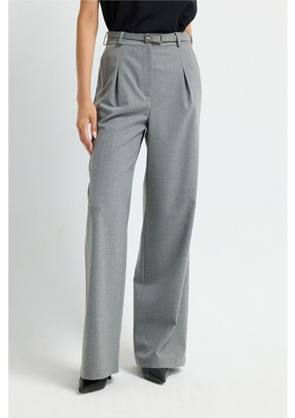 Pileli Çizgili Pantolon C.gri 15343547003 modelleri