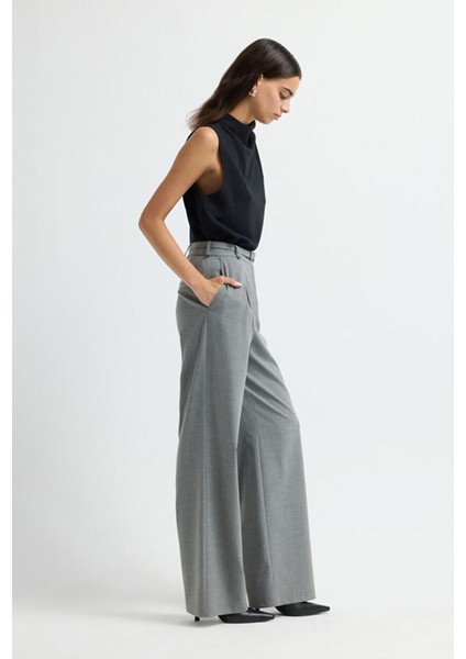 Pileli Çizgili Pantolon C.gri 15343547003 fırsatları