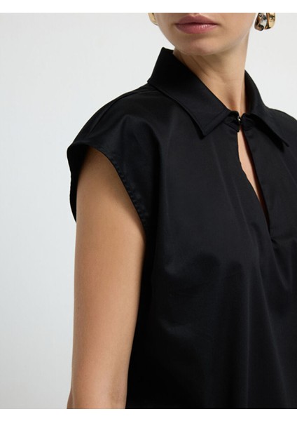 Yakalı Kolsuz Bluz Siyah 11545024003 fiyatları