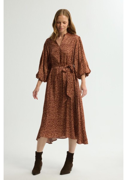 Desenli Saten Elbise Emp.khv 124L8448003 modelleri