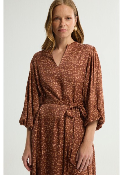 Desenli Saten Elbise Emp.khv 124L8448003 fırsatları