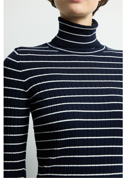 Çizgili Balıkçı Yaka Kazak C.lacivert 139M2268000 fiyatları