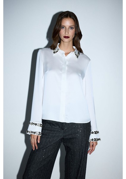 Işlemeli Gömlek Kemik 13045969000