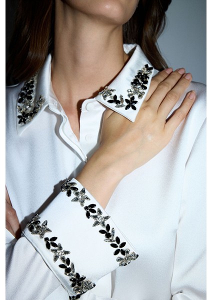 Işlemeli Gömlek Kemik 13045969000 fiyatları