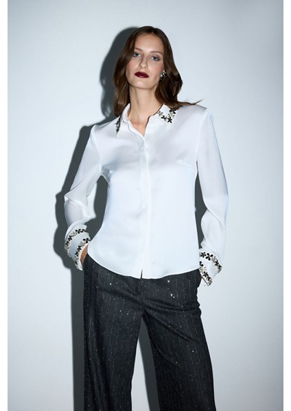 Işlemeli Gömlek Kemik 13045969000 fırsatları