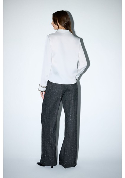 Işlemeli Gömlek Kemik 13045969000 indirimleri