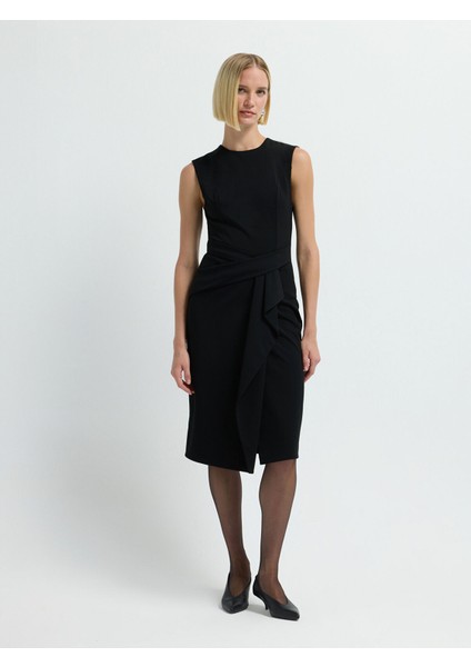 Kolsuz Örme Elbise Siyah 12445835000