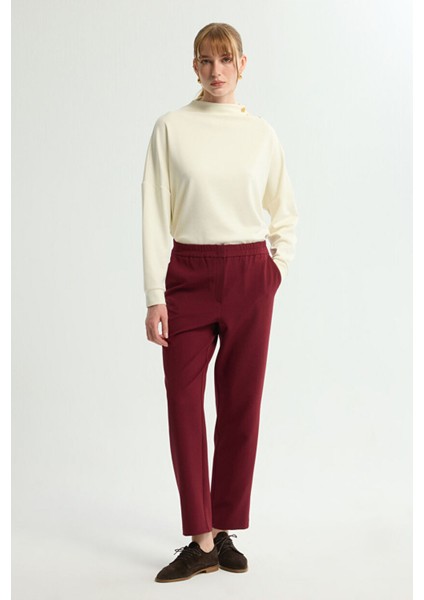 Beli Lastikli Pantolon Bordo 153L7999007