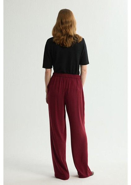 Beli Lastikli Pantolon Bordo 153L7999007