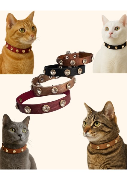 Şık ve Güvenli 27 cm Kedi Tasması – Zilli & Taşlı Tasarım fiyatları