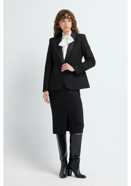 Yırtmaçlı Etek Siyah 12744406001