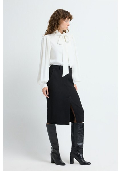 Yırtmaçlı Etek Siyah 12744406001 indirimleri