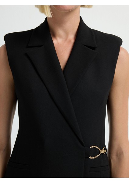 V Yaka Ceket Elbise Siyah 12441691003 fiyatları