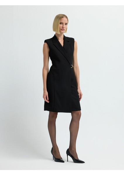 V Yaka Ceket Elbise Siyah 12441691003 modelleri