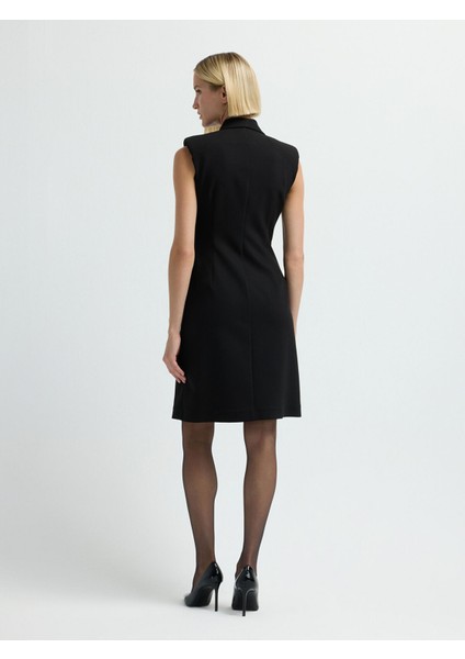 V Yaka Ceket Elbise Siyah 12441691003 indirimleri