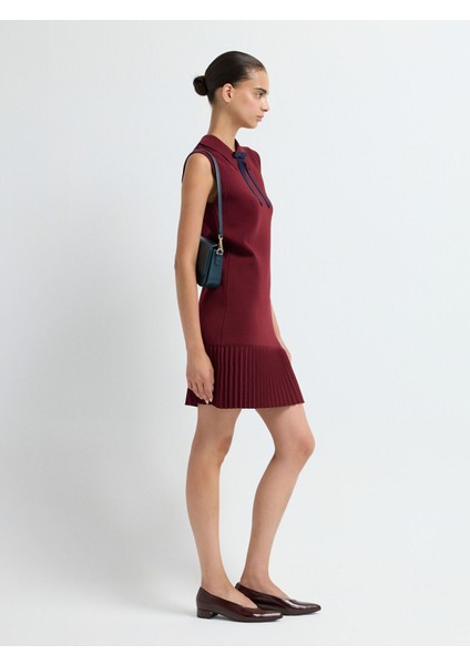 Fiyonk Detaylı Triko Elbise Bordo 12445599000 fırsatları