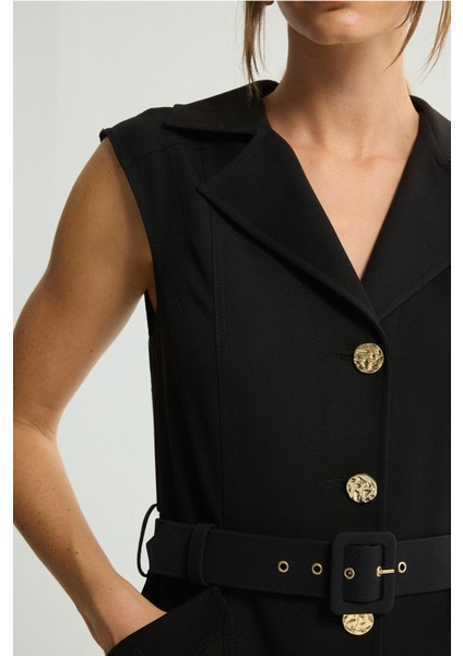 Cepli Kolsuz Gabardin Elbise Siyah 124L9700000 fiyatları