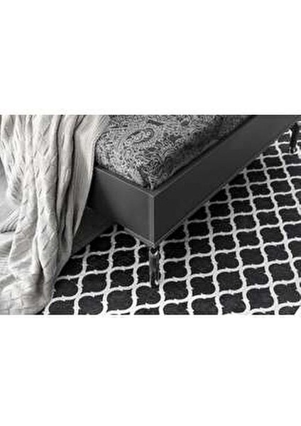 Daffy Dark Genç Odası Takımı Yonga Levha Malzemeden 4 Parça Metal Ayaklı Gri