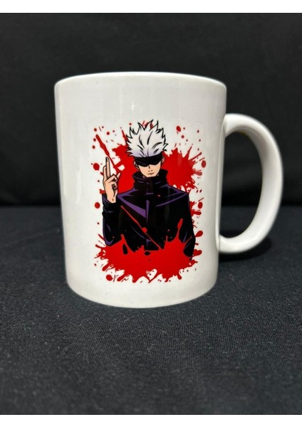 Satoru Gojo Jujutsu Kaisen Anime Temalı Beyaz Kupa Premium Bardak Porselen fiyatları