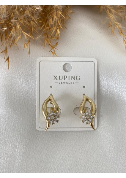 Çiçek Detaylı Xupıng Çelik Küpe modelleri