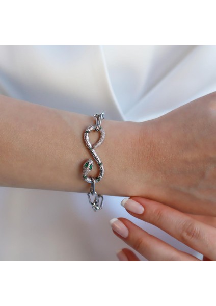 Yılan Sonsuzluk Modeli Zirkon Taşlı Bileklik fiyatları