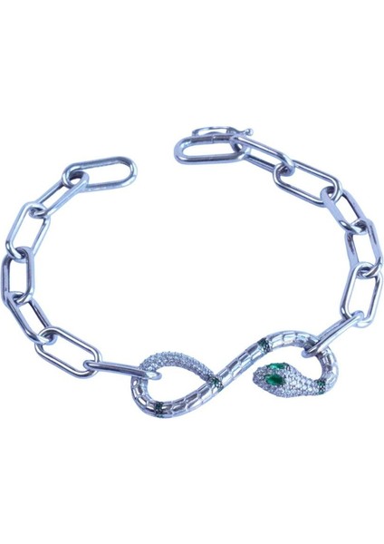 Yılan Sonsuzluk Modeli Zirkon Taşlı Bileklik fırsatları