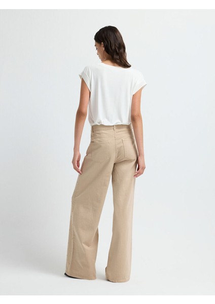 Taş Detaylı Denim Pantolon Bej 15345840000