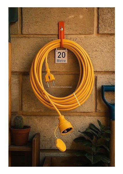 Seyyar Uzatma Kablosu, Erkek ve Dişi Fiş Kaplinli, Kapaklı Prizli, 3x2.5 Mm, Kalın Kablo, Bahçe, Şantiye, Atölye ve Dış Mekan Kullanımına Uygun, Güvenli Güç Bağlantı Kablosu (20 Metre) fiyatları