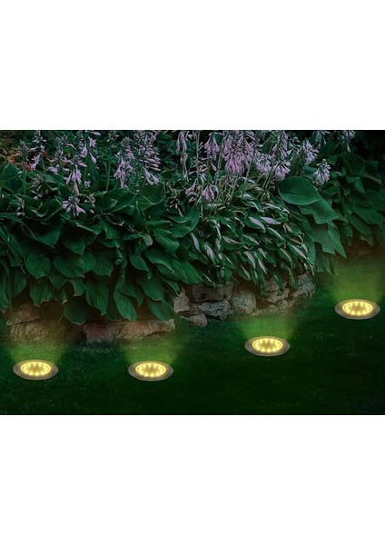 4 Adet 8 Led’li Gömme Solar Güneş Enerjili Zemin Yol Bahçe Aydınlatma Spot Lambası Su Geçirmez fırsatları