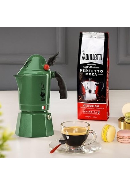 2762 Moka Express Alpina (Dağ Avcıları Korpları) Espresso Pişirici, Alüminyum, Yeşil fiyatları