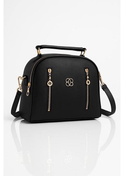 Kadın Siyah Çok Bölmeli Suni Deri Classic El Omuz Çantası modelleri