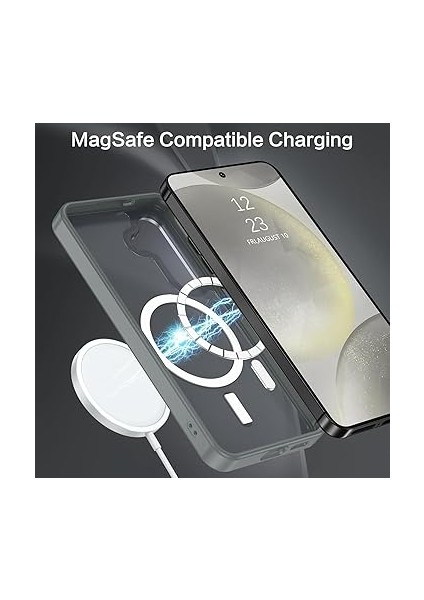 Samsung Galaxy S24 Fe Uyumlu Kamera Korumalı Magsafe Wireless Şarj Özellikli Arkası Mat Metal Tuş Takımlı Ultra Güçlü Korumalı Silikon Kılıf (Gri, Samsung Galaxy S24 Fe) fırsatları