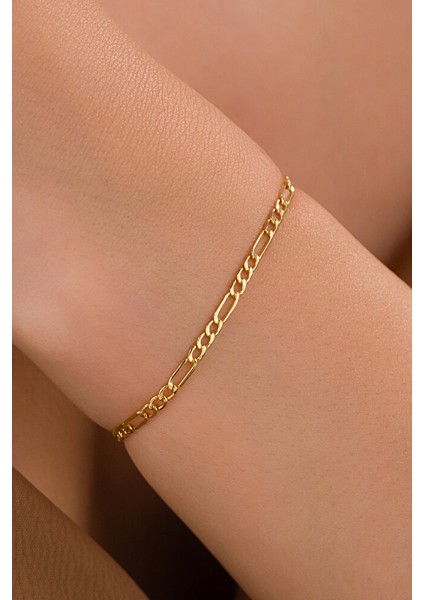 14 Ayar Altın Figaro Model Set, Bileklik&kolye modelleri