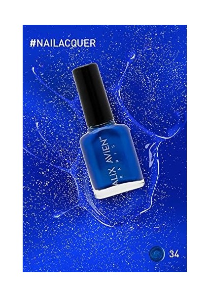 Sedefli Saks Mavi Oje 34 - Yüksek Pigmentli Uzun Süreli Kalıcılık Hızlı Kuruma - Nail Lacquer 34 fiyatları