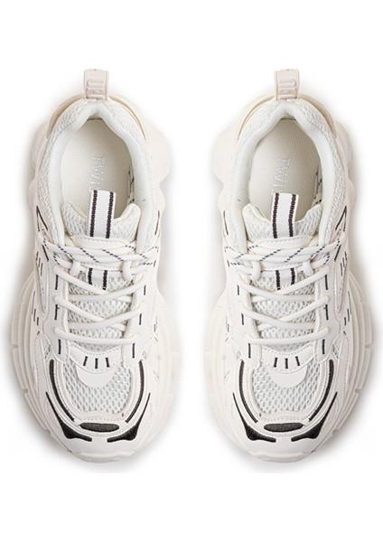 Kontrast Dokulu Çift Bağcıklı Sneaker TW6250062017002