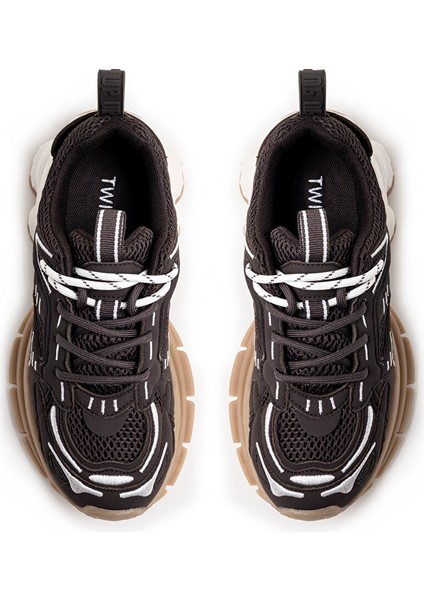 Kontrast Dokulu Çift Bağcıklı Sneaker TW6250062017074 indirimleri