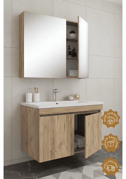 Tokyo 80 cm Mdf Banyo Dolabı Seti fiyatları