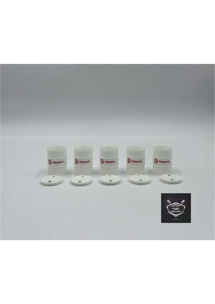 1:24 Ölçek Beyaz Yağ Varili 5’li Set – Diorama Model Araba Aksesuarı – Garaj ve Servis Dekoru modelleri