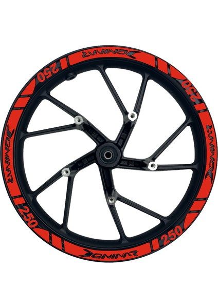 Dominar 250 Jant Şeridi 16 Parça 9 Renk Seçeneği Tam Set Kırmızı