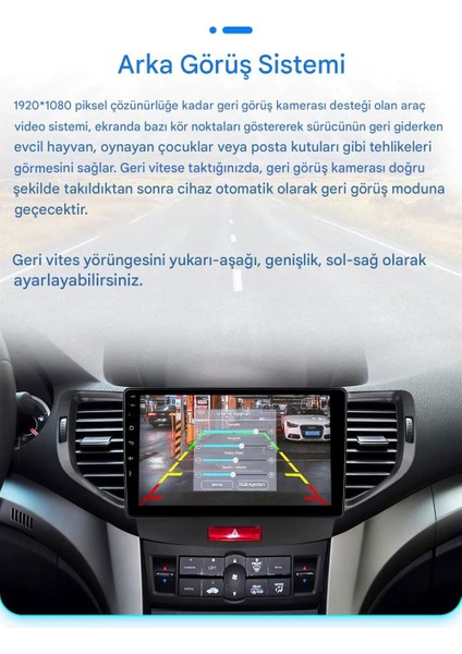 Honda Accord & Spector Özel 9" 8gb Ram 128GB Depolama, Wi-Fi & Carplay Destekli, Kamera Dahil Multimedya Navigasyon Sistemi indirimleri