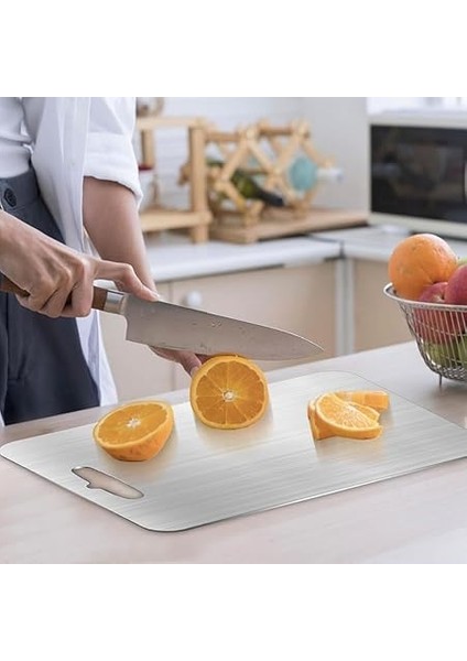 Kesme Tahtası 3'lü Set Paslanmaz Çelik Gıda Temasına Uygun Hijyenik ve Dayanıklı Antibakteriyel 0,7 mm Kesim Panosu Levhası Cam Kesme Tahtası modelleri