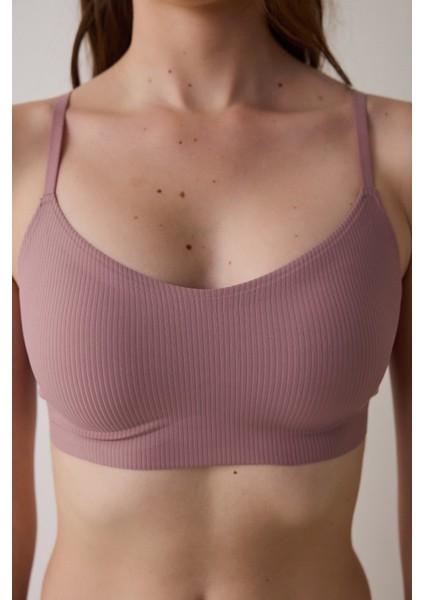 Gül Kurusu Fit Dikişsiz Balensiz Bralet Sütyen