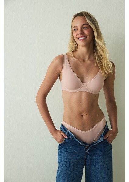 Açık Gül Kurusu Donna Balenli Dolgusuz Sütyen